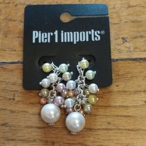 Pier 1 Imports iridescent earrings. Spring. Pastel. Dangle.